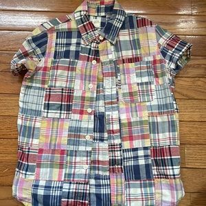 Gap patchwork plaid short sleeve button down